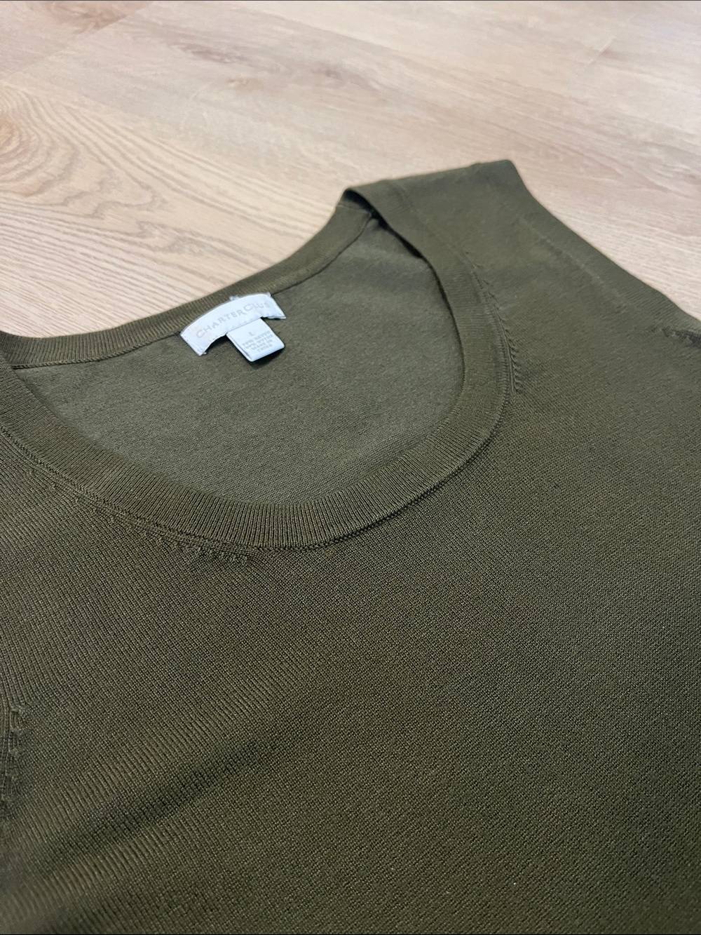 Charter Club Women’s Sleeveless Knit Tank Top - Olive - Picture 4 of 4